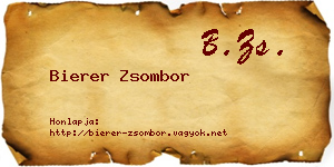 Bierer Zsombor névjegykártya
